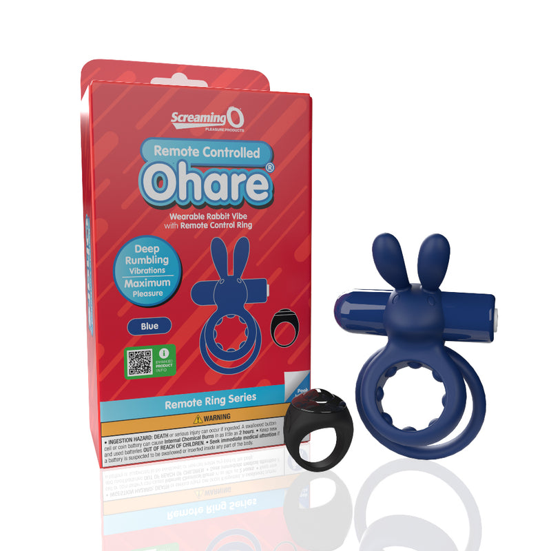 Screaming O Screaming O Remote Controlled Ohare Vibrating Ring - Blue