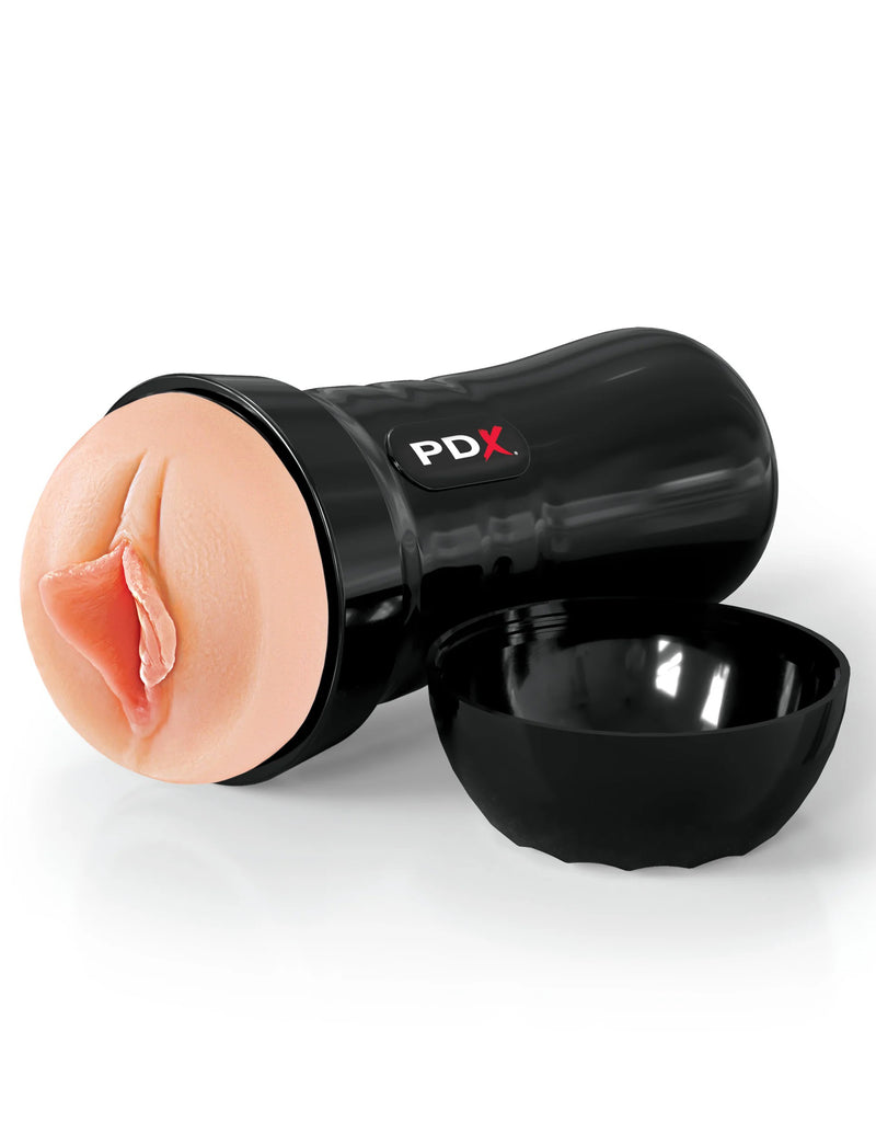 Pipedream Wet Pussies - Super Luscious Lip Self-Lubricating Realistic Stroker - Light - Canister Masturbation Cup