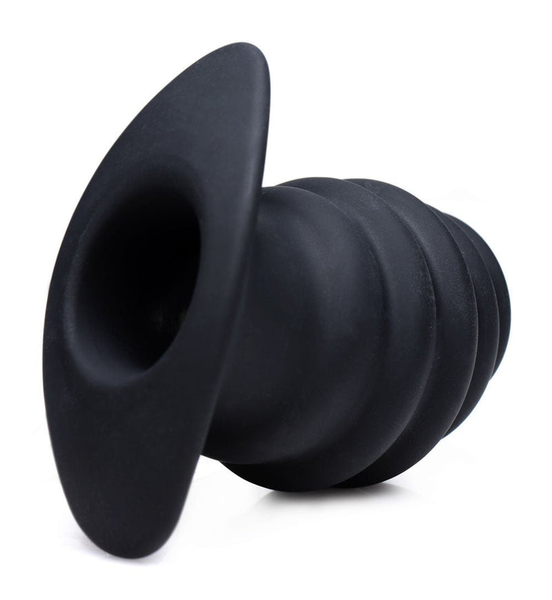 XR Brands Hive Ass Tunnel Silicone Ribbed Hollow Anal Plug - Medium