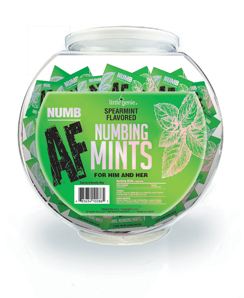 Little Genie Numb Af - Spearmint Flavored Numbing Mints - Display - 100 Pcs