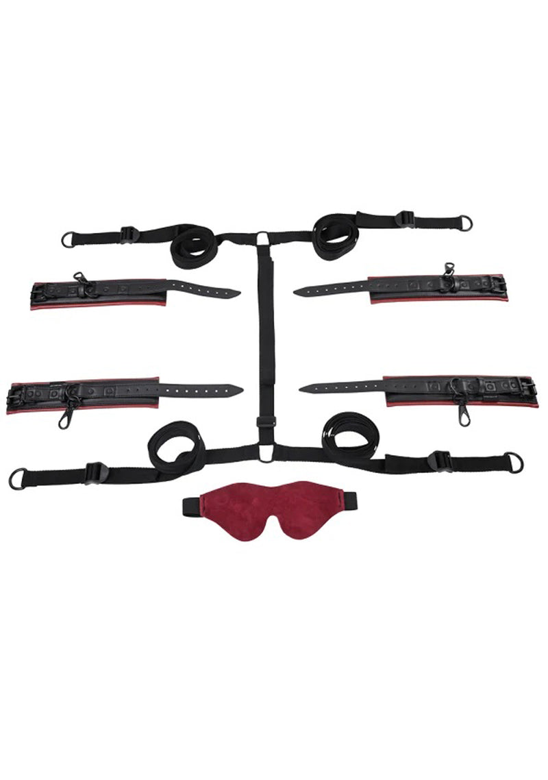 Sportsheets Saffron Under the Bed Restraint System - Black/red