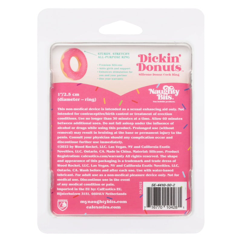 CalExotics Naughty Bits Dickin Donuts Silicone Donut Cock Ring - Pink