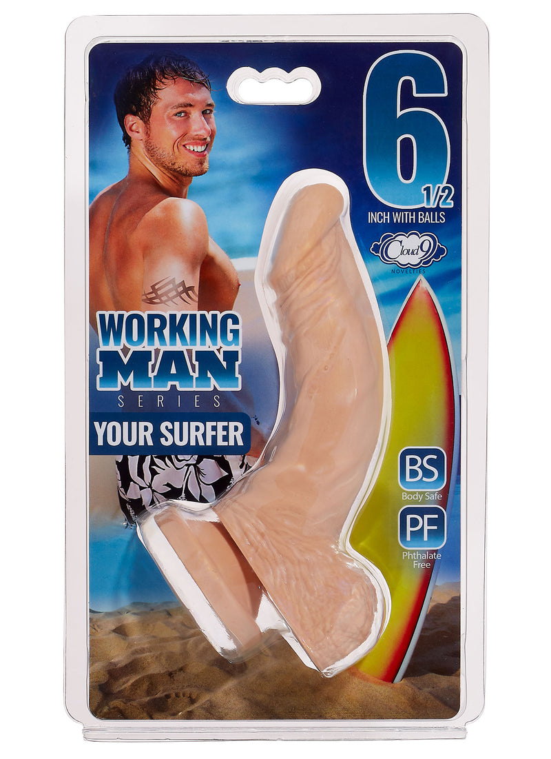 Cloud 9 Novelties Cloud 9 Working Man 6.5 Inch With Balls - Your Surfer - Light