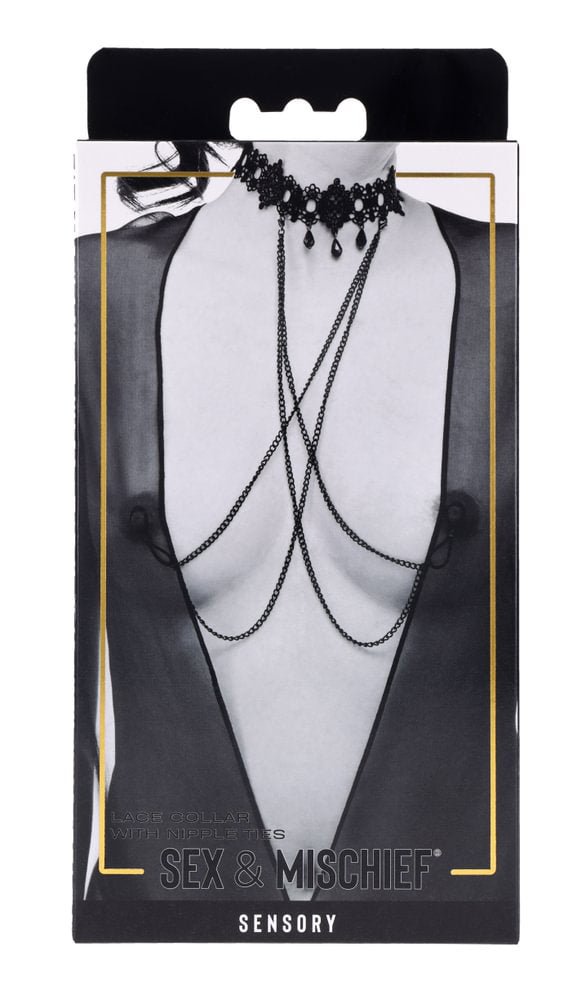 Sportsheets Lace Collar With Nipple Ties