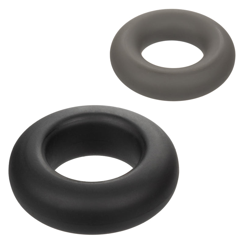 CalExotics Alpha Liquid Silicone Prolong Set of 2 - Black/gray