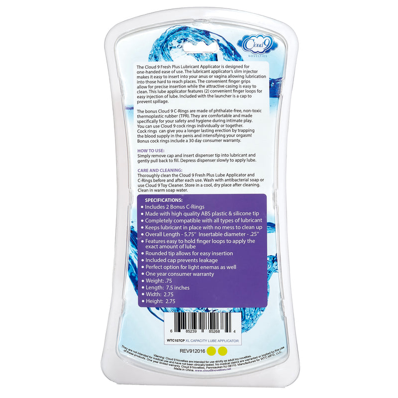 Cloud 9 Novelties Fresh + XL Lube Applicator with C Rings Purple