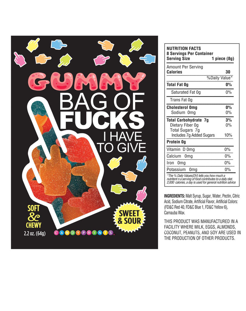 Little Genie Bag of Fucks I Have to Give, Sour Gummy 2.2oz