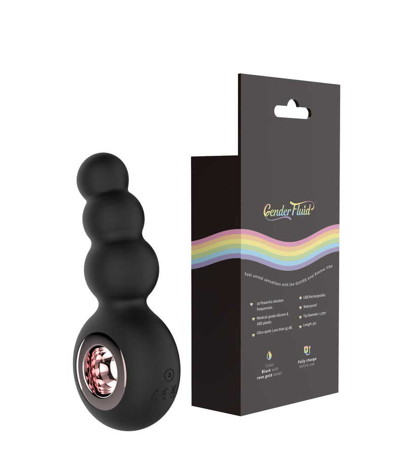 Voodoo Toys Gender Fluid Quiver Anal Ring Bead Vibe - Black