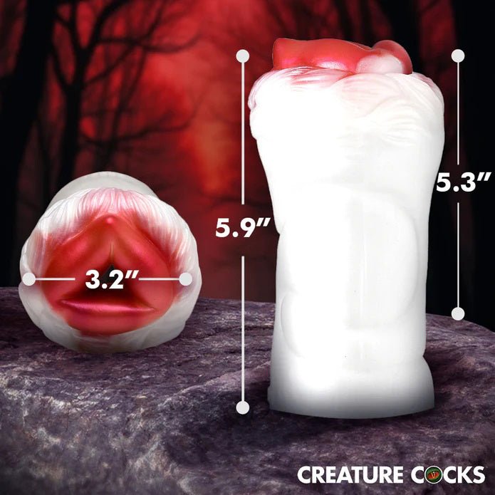 XR Brands Snow She-Wolf Silicone Stroker - White - Stroker Masturbator - Creature Stroker