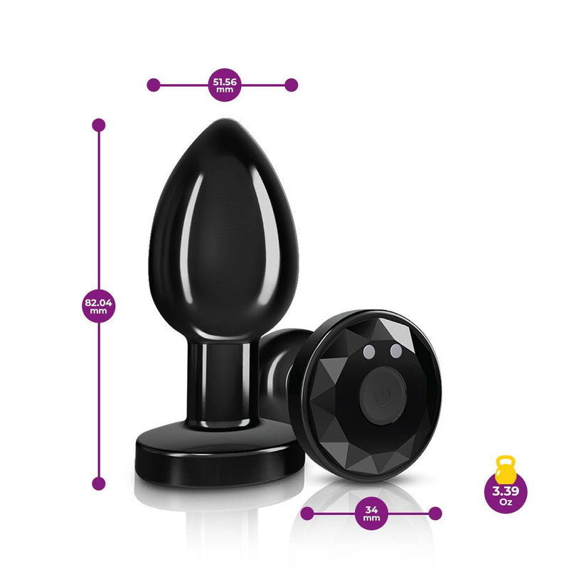 Viben Vibrating Gunmetal Metal Remote Plug - Medium