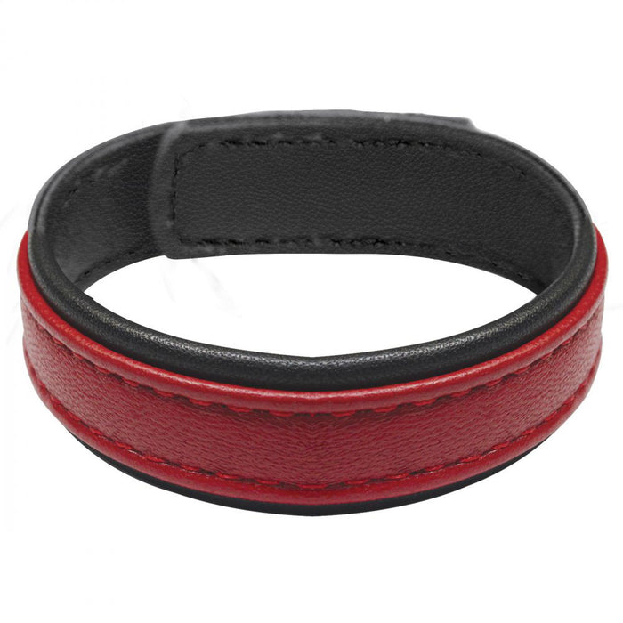 "Leather and Velcro Cock Ring - Red STR-AH013-RED"
