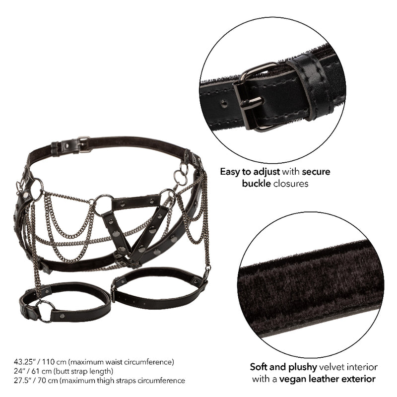 CalExotics Euphoria Collection Thigh Harness With Chains - Black