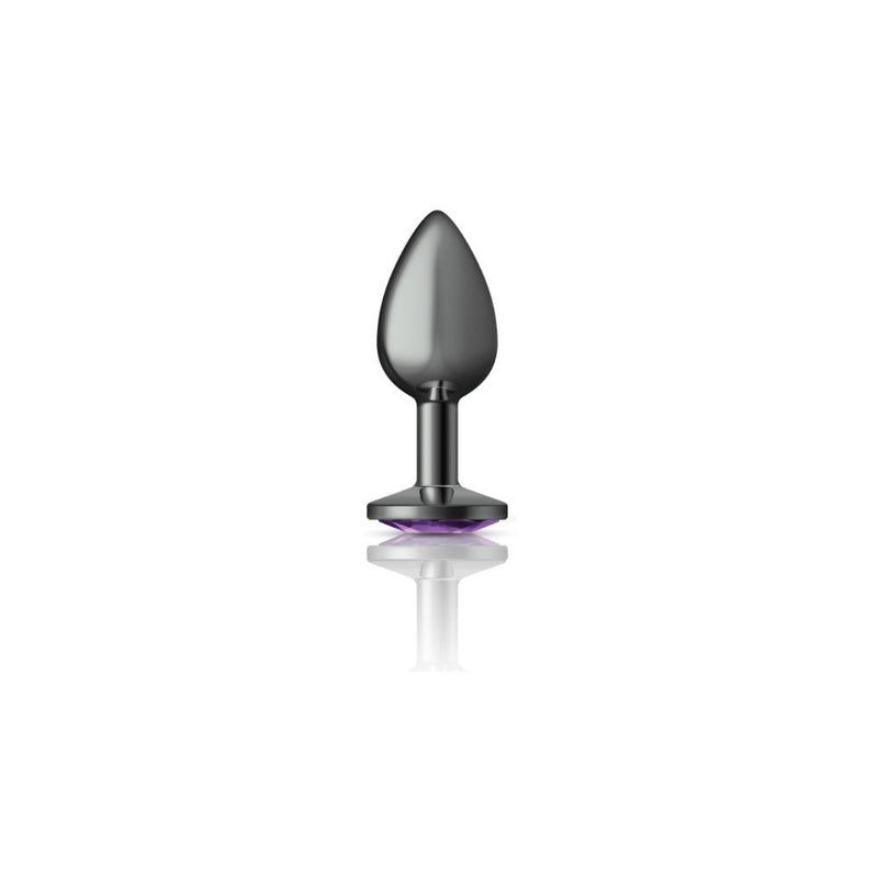 Viben Purple Round Gem Gunmetal Metal Plug - Sm