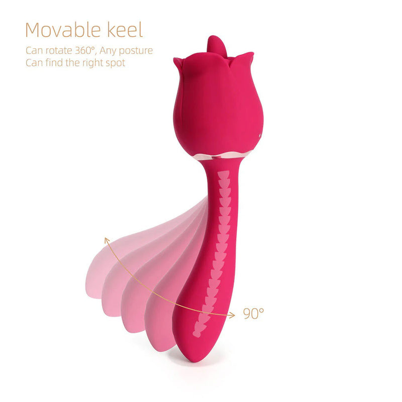 Honey Play Box Rhea - the Rose Clit Licking Tongue Vibrator and G Spot Massager - Pink