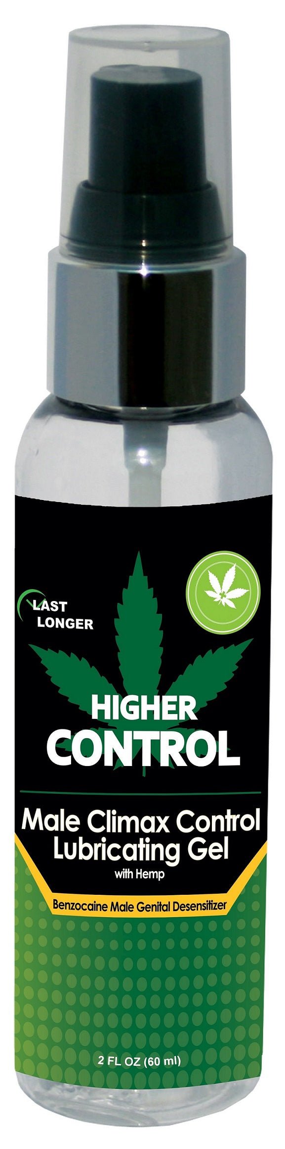 Body Action Higher Control Male Climax Control Lubricating Gel With Hemp - 2 Fl. Oz. / 60 ml