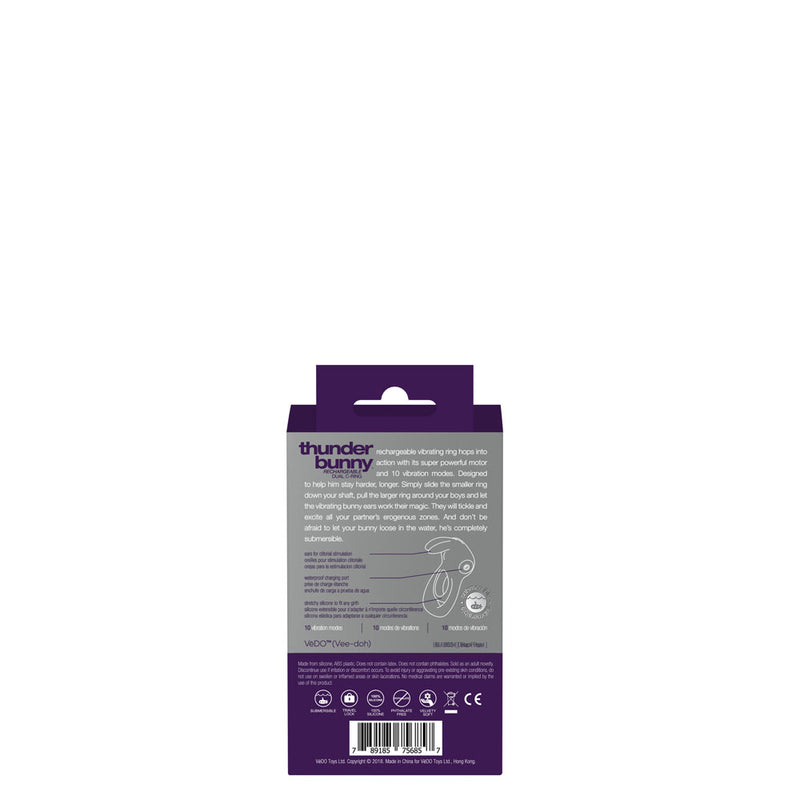 VeDO Thunder Bunny Rechargeable Dual Ring - Perfectly Purple