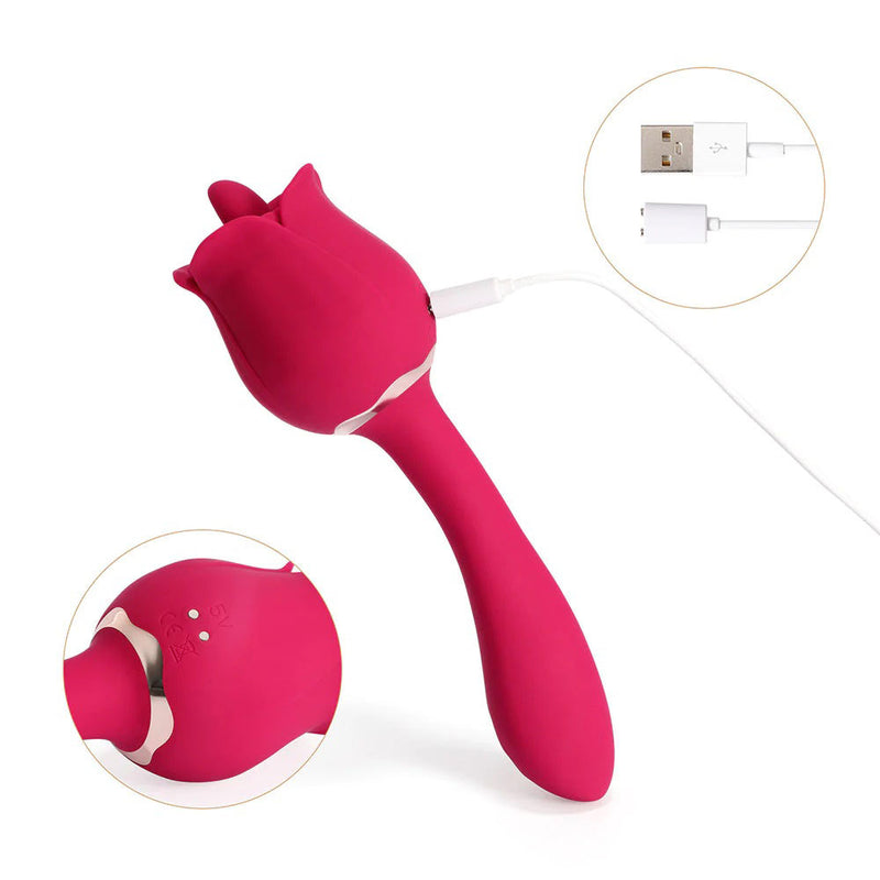 Honey Play Box Rhea - the Rose Clit Licking Tongue Vibrator and G Spot Massager - Pink