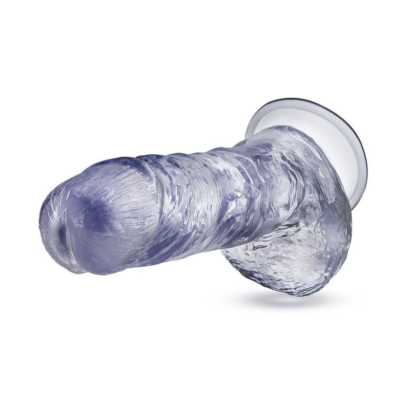 B Yours Plus Hearty Hefty Clear 9-Inch Long Dildo With Balls & Suction Cup Base