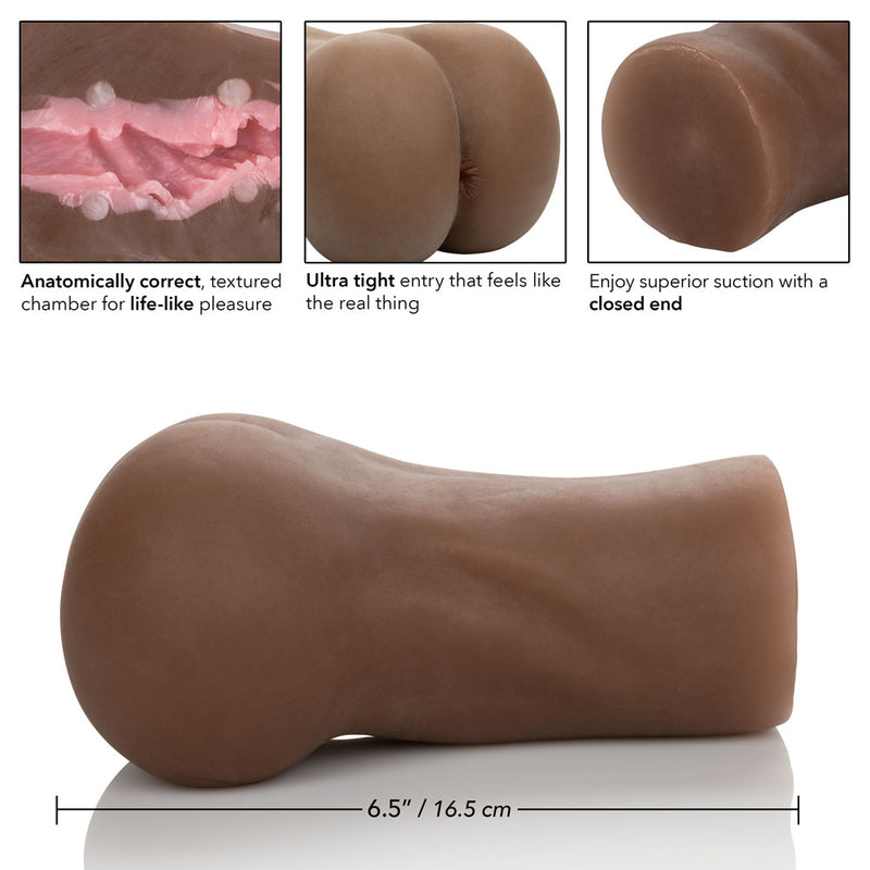 CalExotics Stroke It Ass - Brown - Stroker Masturbator - Realistic Pocket Pussy