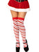 "Candy Cane Lurex Striped Socks - Over the Knee - Os - White/red LA-6647WHTOS"
