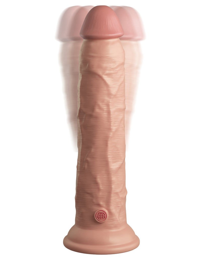 Pipedream King Cock Elite 9 Inch Vibrating Silicone Dual Density Cock With Remote - Light