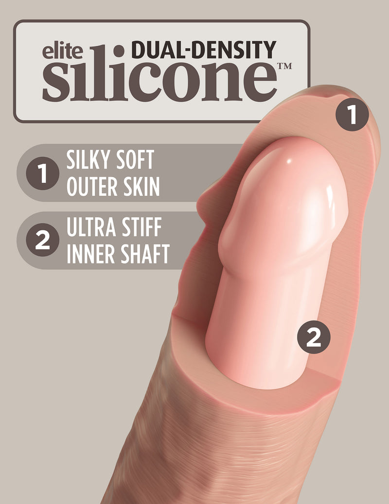 Pipedream King Cock Elite 8 Inch Dual Density Silicone Cock - Light