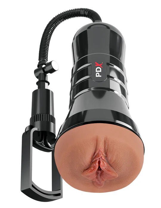 Pipedream PDX Extreme Wet Pussies Super Sucker XXL Stroker - Brown - Realistic Stroker + Penis Pump
