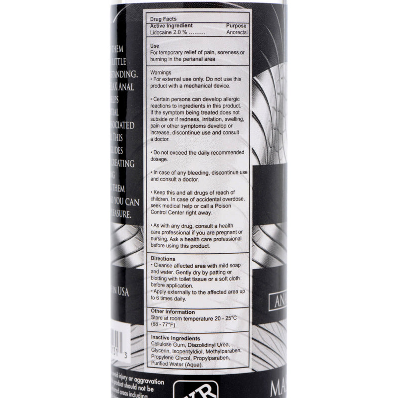 XR Brands Ass Relax Lubricant Anal Desensitizer - 4.25 Fl. Oz.