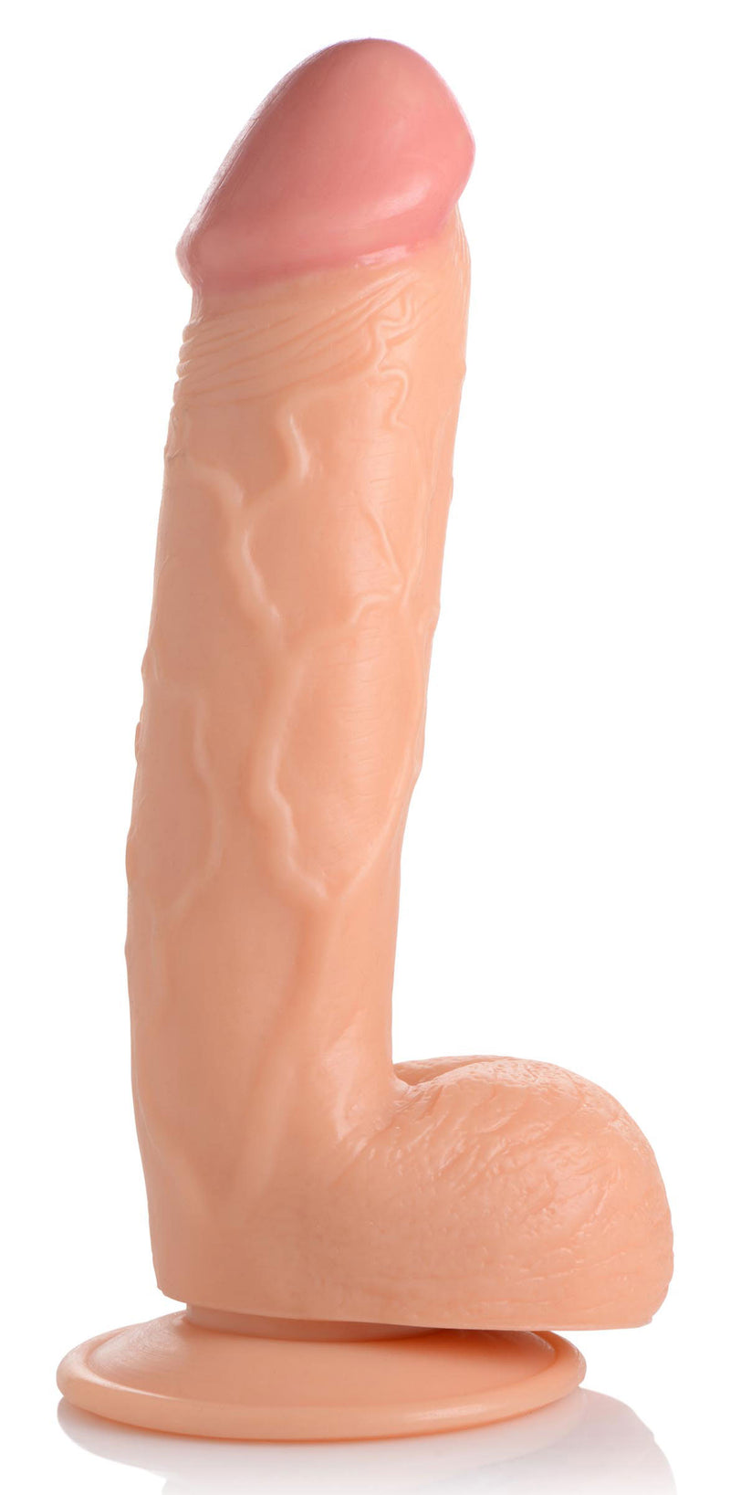 XR Brands Pop Pecker 8.25 Inch Dildo With Balls - Light