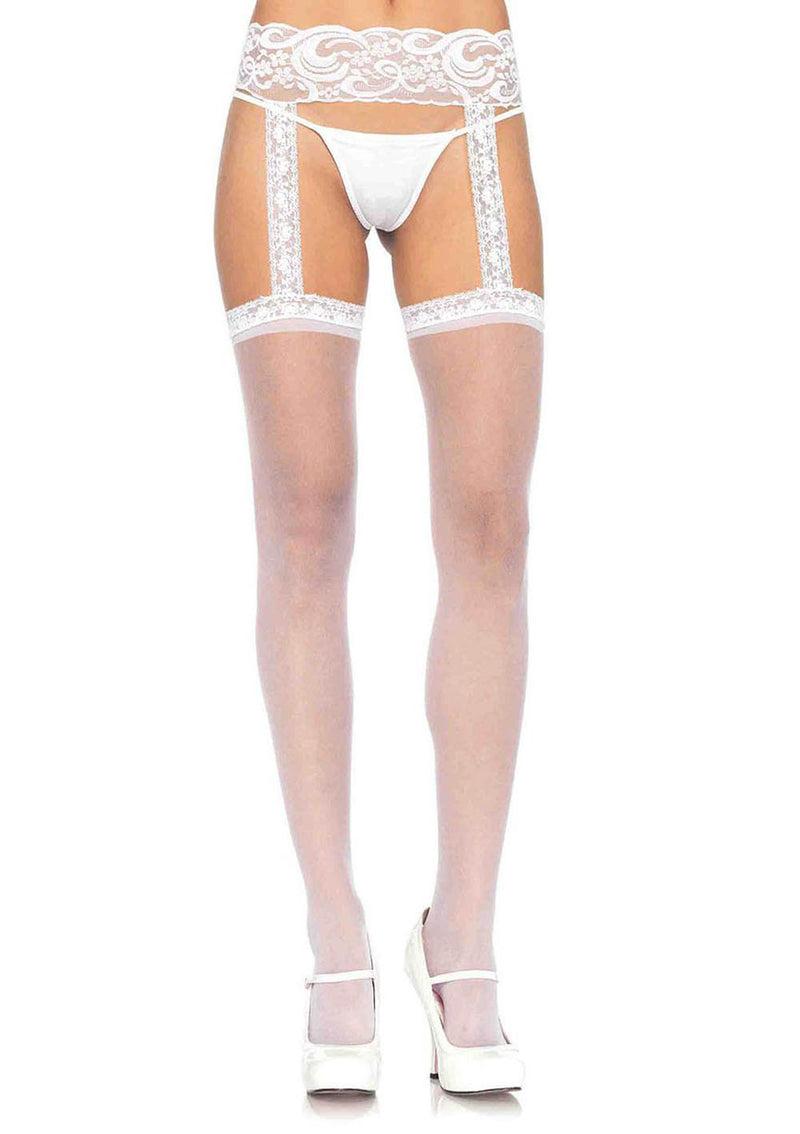 Leg Avenue Sheer Thigh Highs - One Size - White