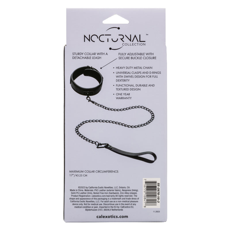 CalExotics Nocturnal Collection Collar and Leash - Black