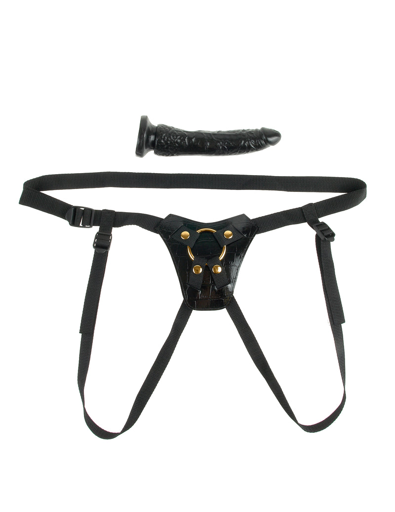 Pipedream Fetish Fantasy Gold Designer Strap-on - Black