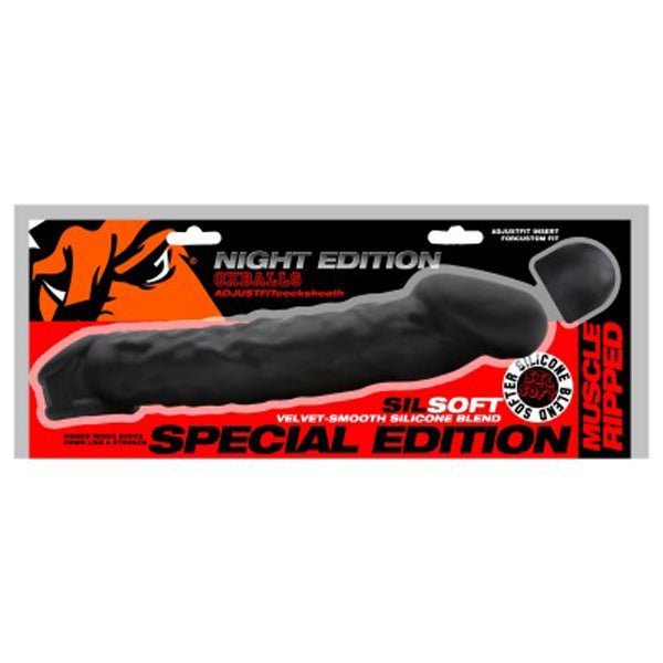 Oxballs Muscle Ripped Slim Veiny Cocksheath - Night Black