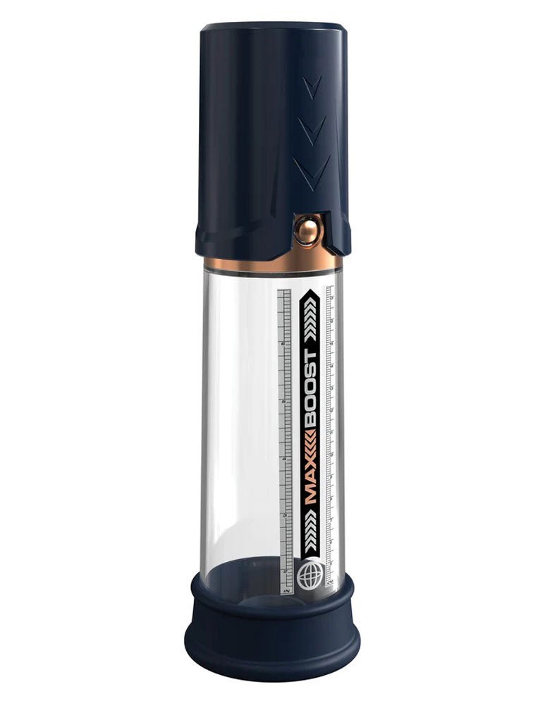 Pipedream Pump Worx Max Boost - Blue/Clear - Penis Pump - With Pump Action Handle