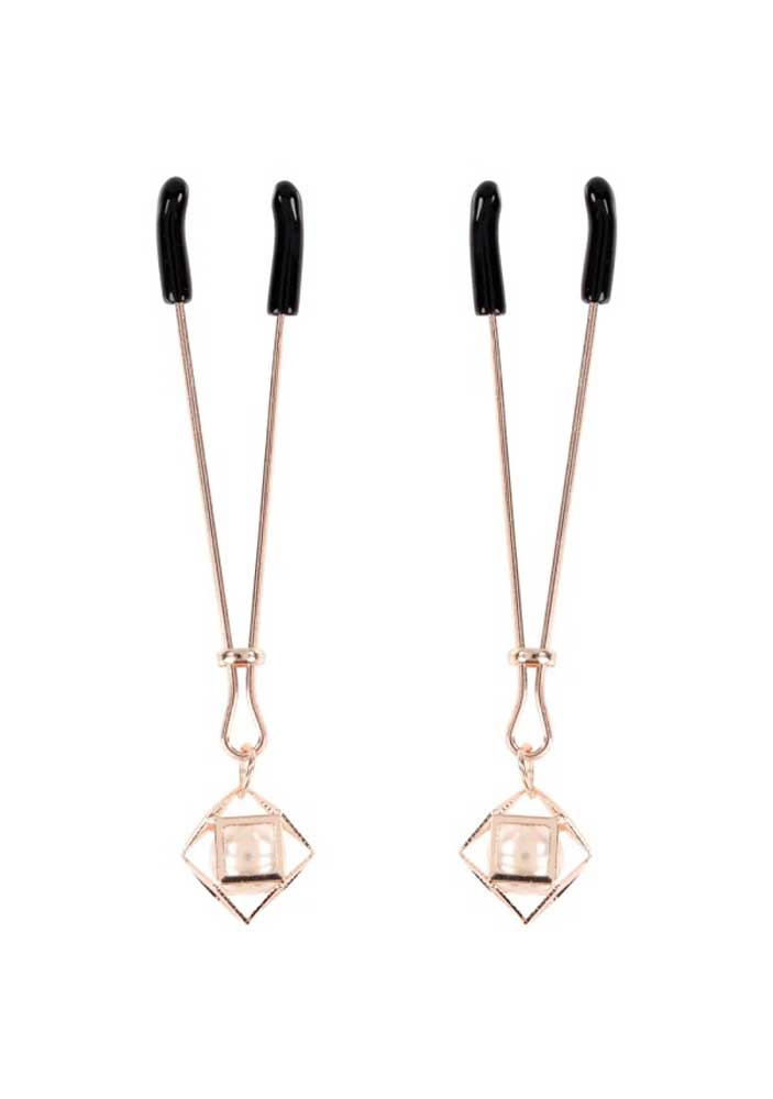 Sportsheets Brat Pearl Nipple Clips - Rose Gold