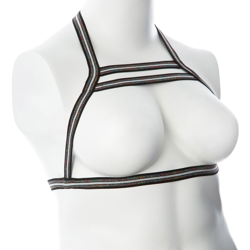 Voodoo Toys Gender Fluid Silver Lining Harness - Small/large - Multi-Color