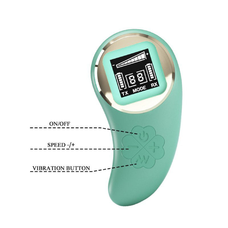 Pretty Love Mina Vibrating Remote Control Egg - Turquoise