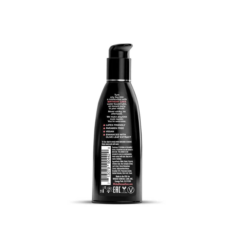 Wicked Sensual Care Aqua Birthday Cake Flavored Water Based Intimate Lubricant - 2 Fl. Oz.
