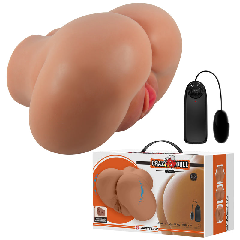 Pretty Love Luna Realistic Vagina and Ass Vibrator - Tan - Stroker Masturbator - Realistic Body Part Stroker