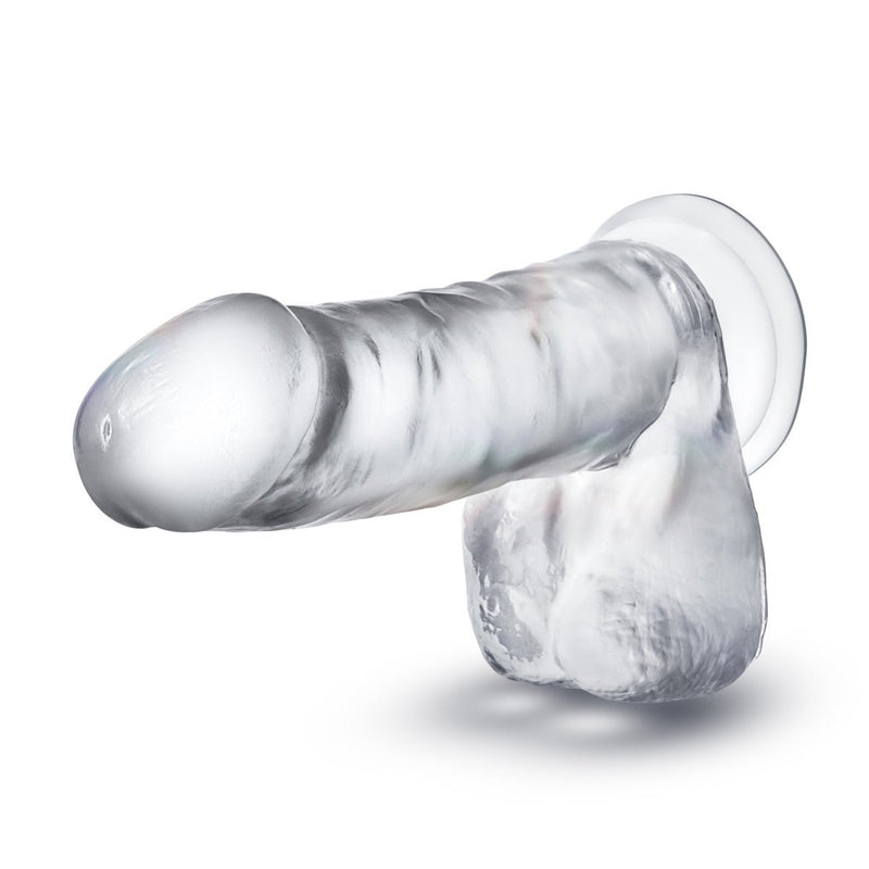 B Yours Diamond Glimmer Realistic Clear 8-Inch Long Dildo With Balls & Suction Cup Base