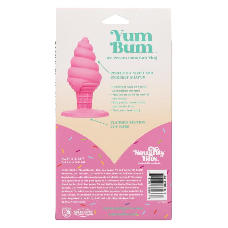 CalExotics Naughty Bits Yum Bum Ice Cream Cone Butt Plug - Pink