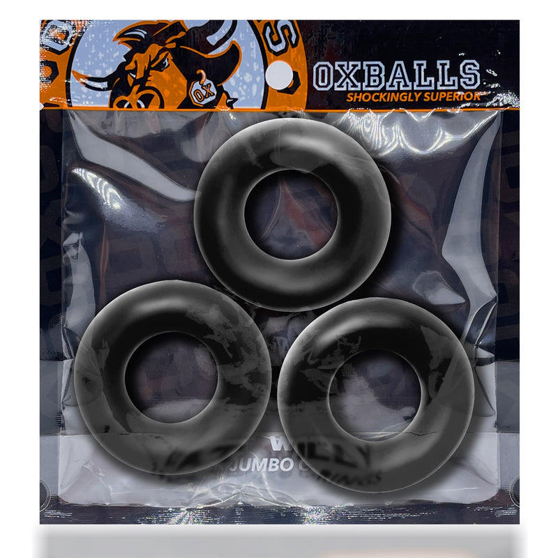 Oxballs Fat Willy 3-Pack Jumbo C-Rings - Black