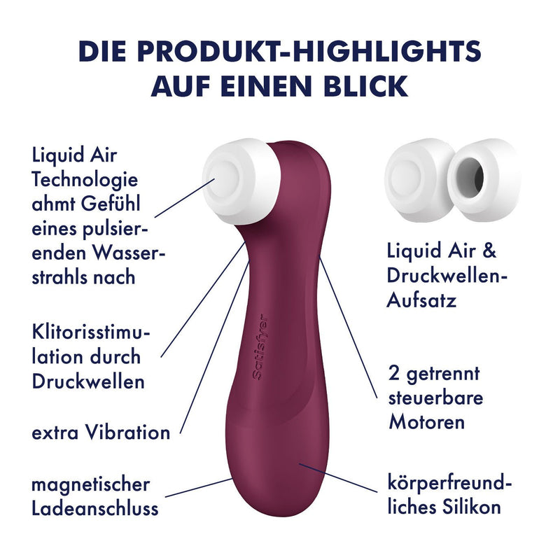 Satisfyer Satisfyer Pro 2 Generation 3 Connect App Liquid Air Technology - Wine Red