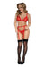 "Mesh Bralette With Hearts Set - Os - Red DG-13958REDOS"
