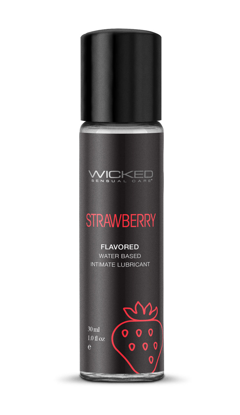 Wicked Sensual Care Aqua Strawberry Flavored Water Based Intimate Lubricant - 1 Fl. Oz.