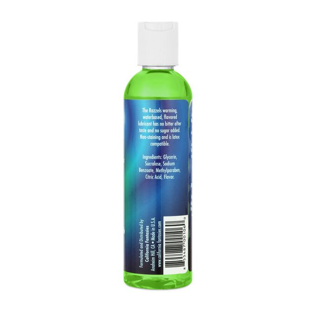 California Fantasies Razzels Warming Lubricant - Pleasurable Green Apple - 4 Oz. Bottle