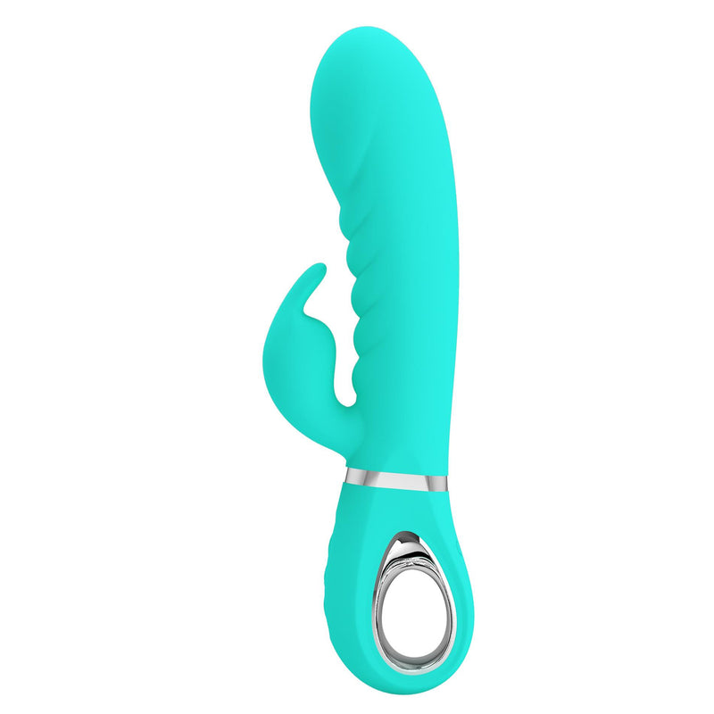 Pretty Love Prescott Super Soft Rabbit Silicone Vibrator - Vibrator -Teal