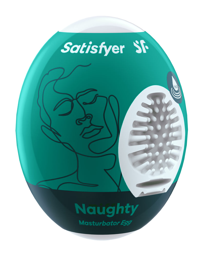 Satisfyer Masturbator Egg - Naughty - Dark Green - Stroker Masturbator - Mini Stroker