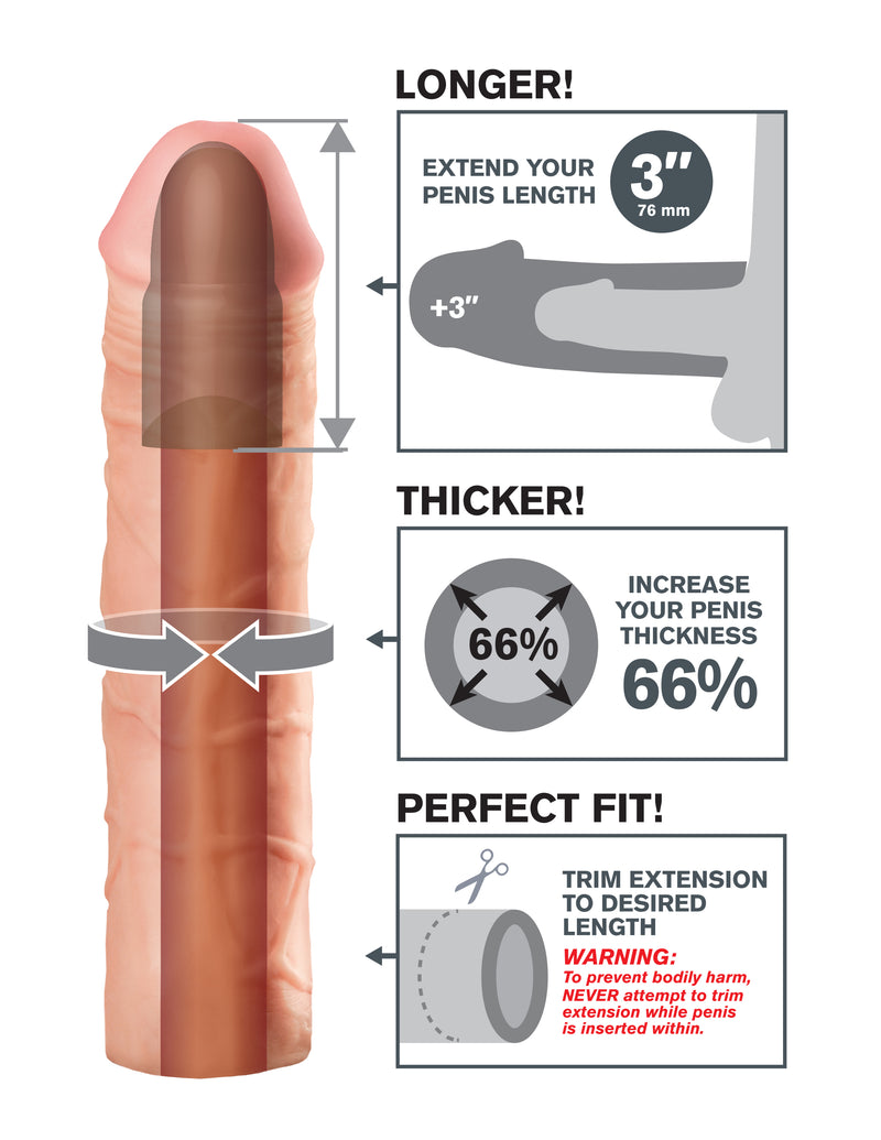 Pipedream Fantasy X-Tension Mega 3-Inch Extension - Beige