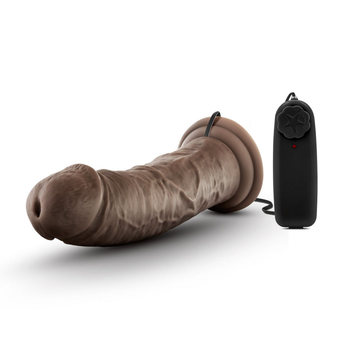 Eden 8" Long With Suction Cup Base Ridged Adjustable Realistic Vibrating Dildo With Suction Cup Base